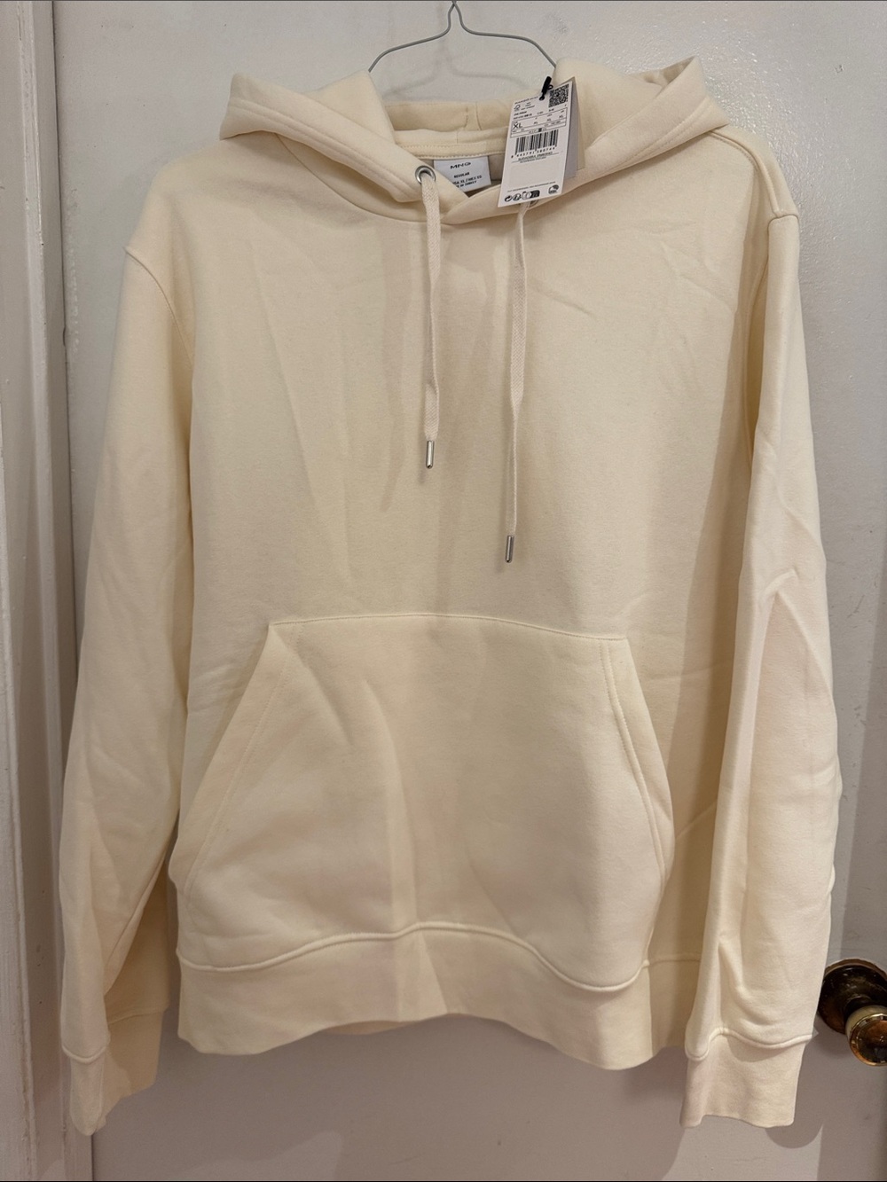 Mango Cream Hoodie Cotton Blend Sweatshirt NWT